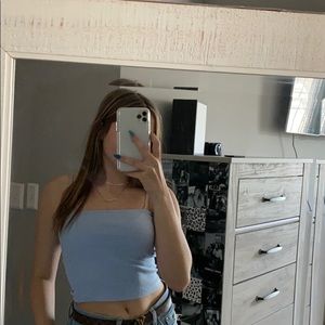 blue tube top from tilly’s